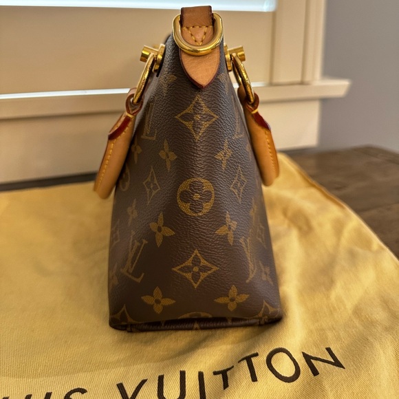 Louis Vuitton Monogram Canvas Red Leather V Tote Two-Way Handbag Purse - Picture 12 of 15